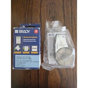Brady M21-750-499 Black on White Nylon Cloth Label Cartridge 3/4" x 16' New